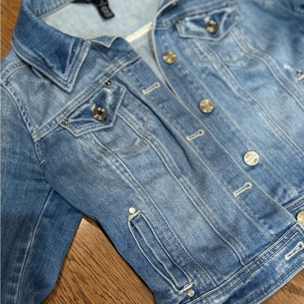 White House Black Market Classic Light Blue Denim Jacket